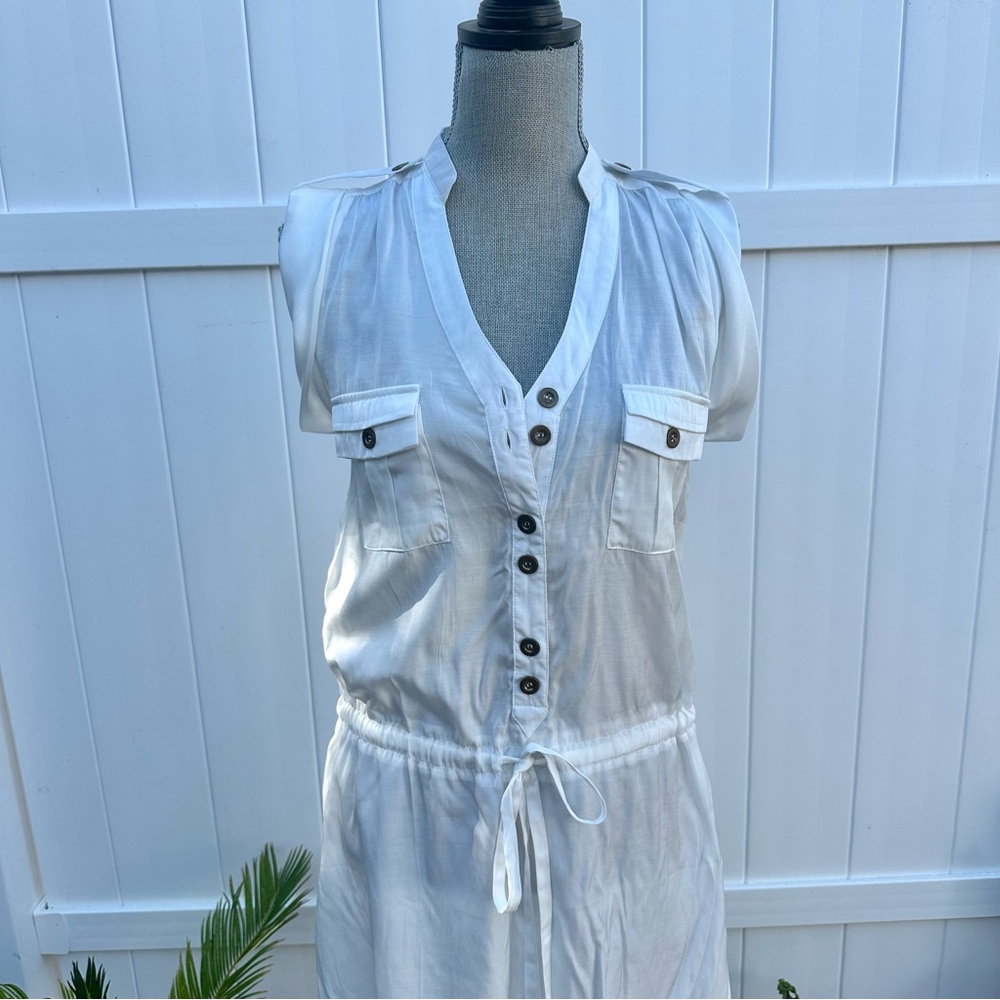 Arden B Shirt/Dress Sz M White Functional Buttons